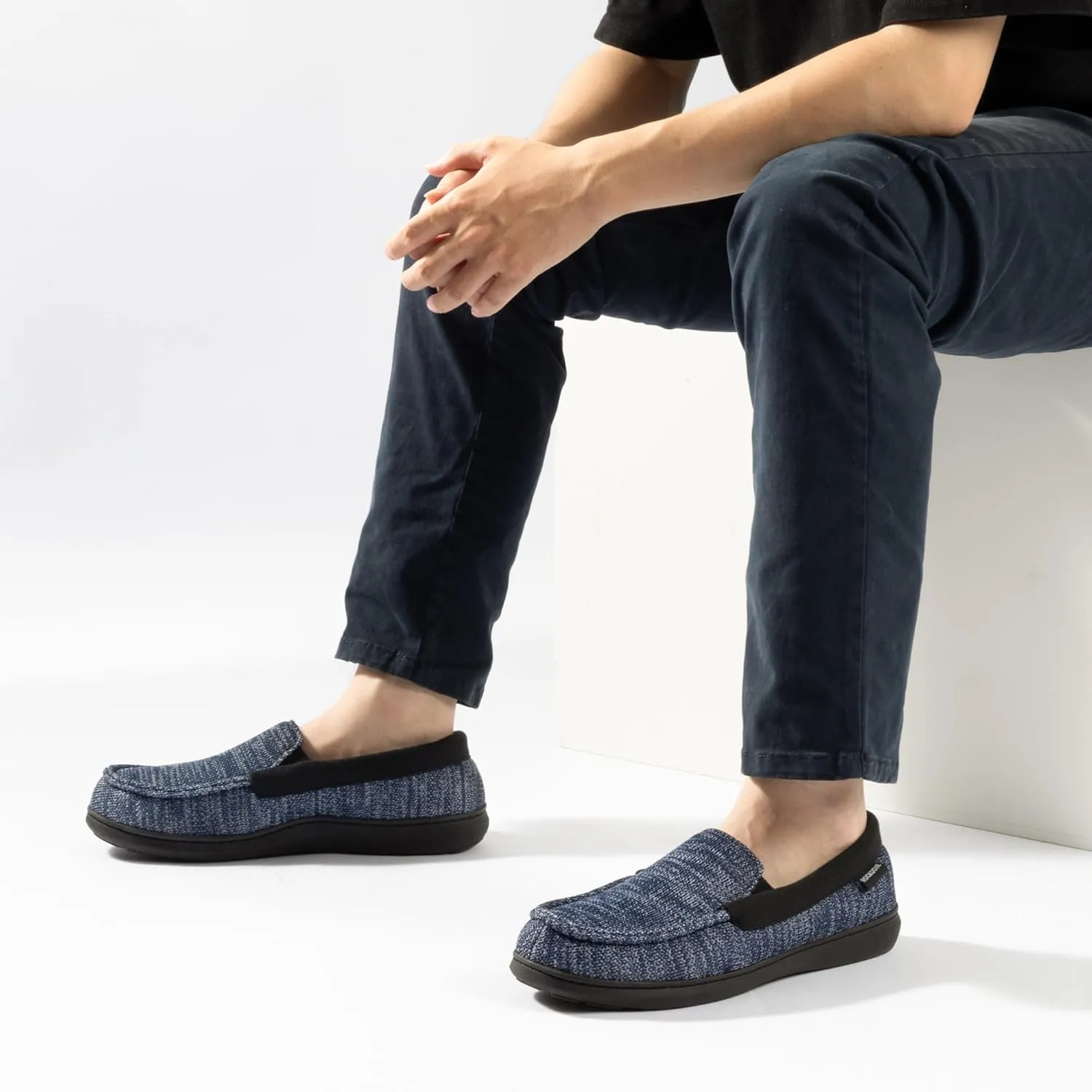 RockDove Men's Tweed Memory Foam Moc Slipper