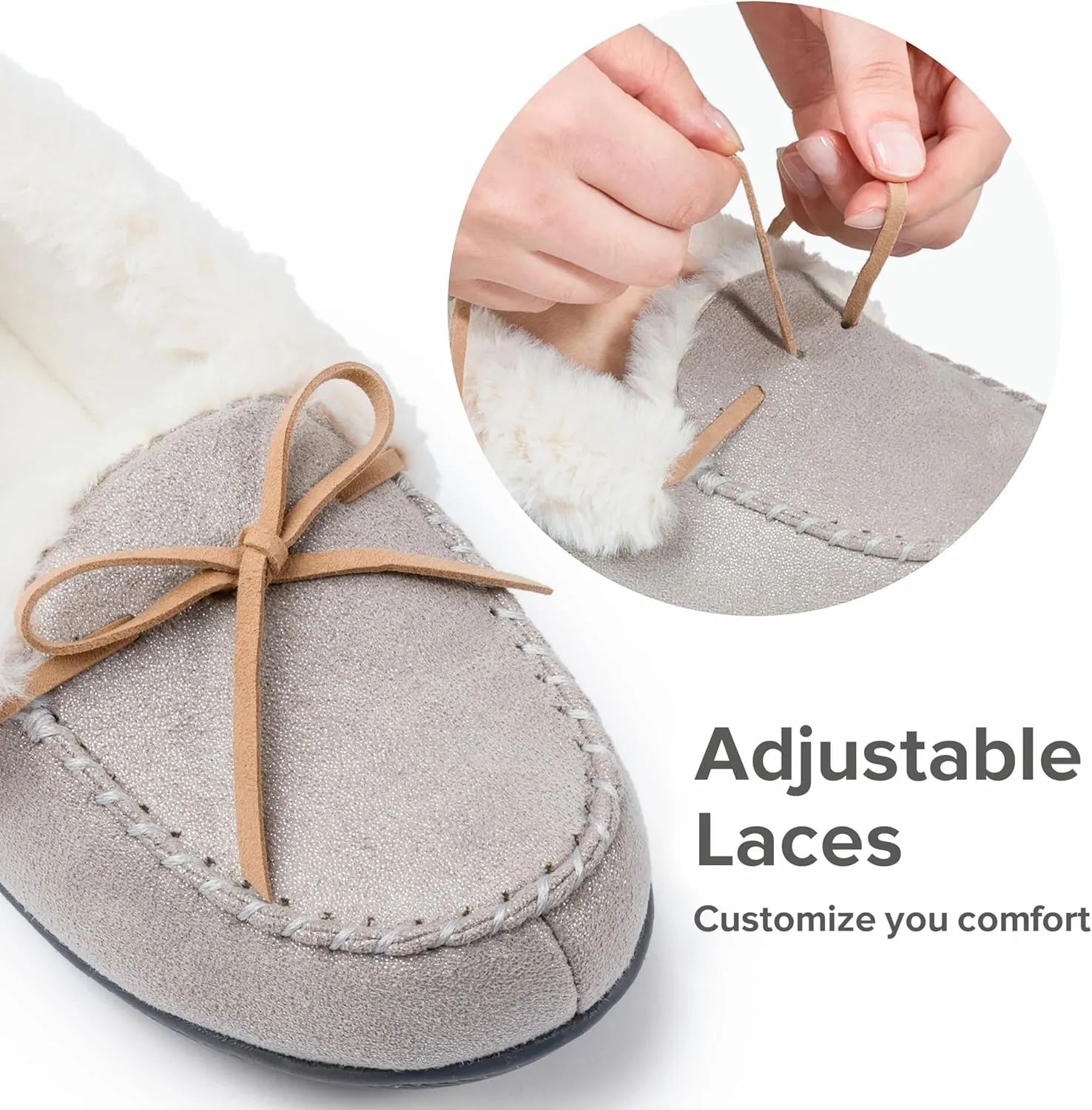 RockDove Women's Caroline Glittered Moccasin Slipper
