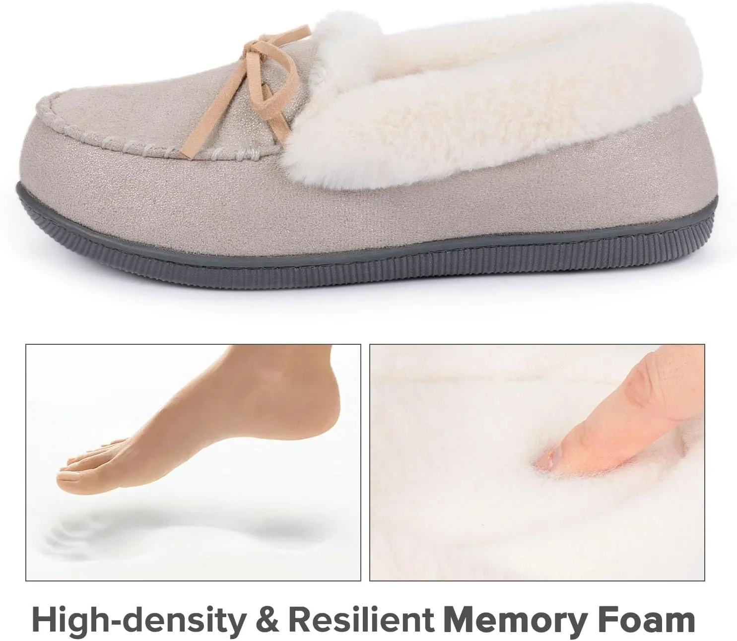 RockDove Women's Caroline Glittered Moccasin Slipper