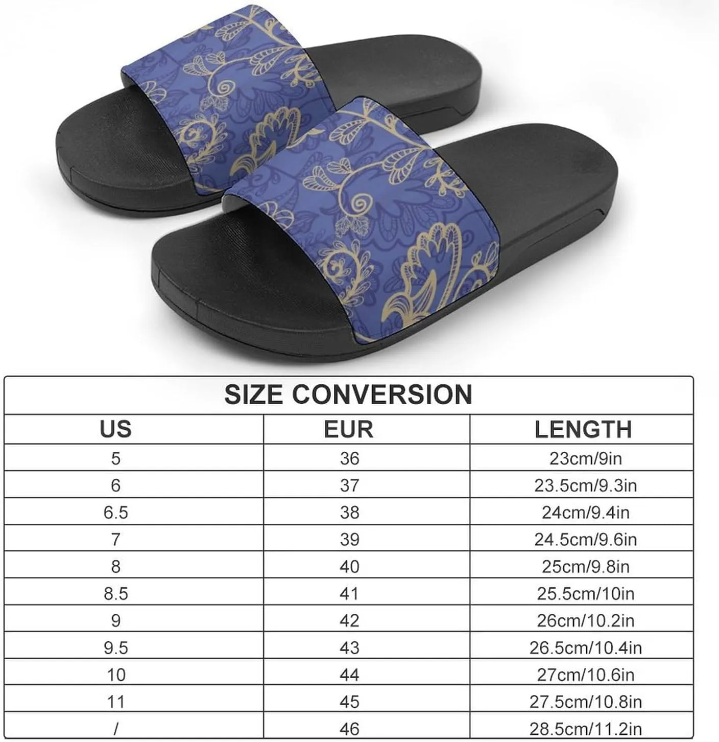 Romantic Flora Leaves Ornate Petals Shower Sandals Home Slippers Non-Slip Quick Drying Beach Bathroom Slipper