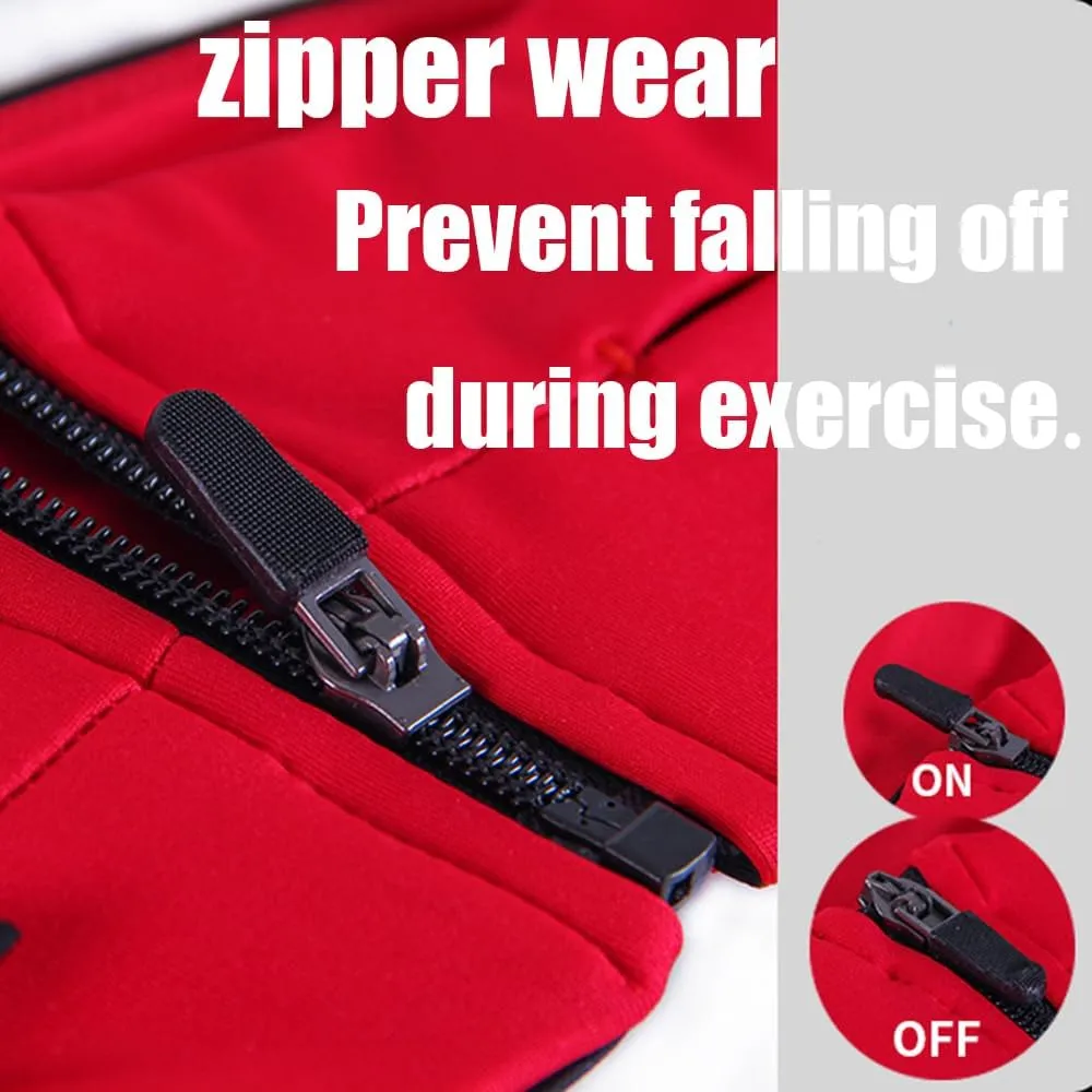 Running Belt for Women & Men, Runners Fanny Pack.Pockets with Zippers.hidden money belt for travel. Slim Thin Elastic Waistband.Marathon Jogger Sport Workout Fitness Exercise Gym Phone Holder Belt.