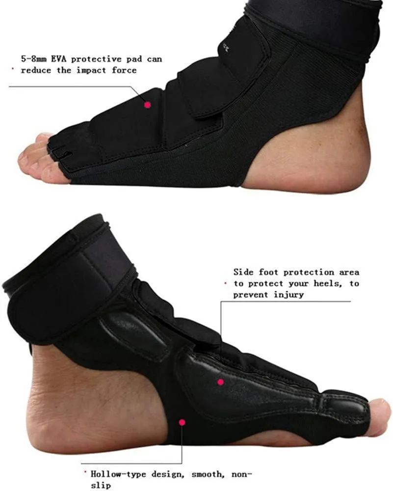 Runspeed Taekwondo Foot Protector Gear Training Martial Arts Fight Boxing Punch Bag Sparring Muay Thai Kung Fu Tae Kwon Do TKD Feet Support for Men Women Kids