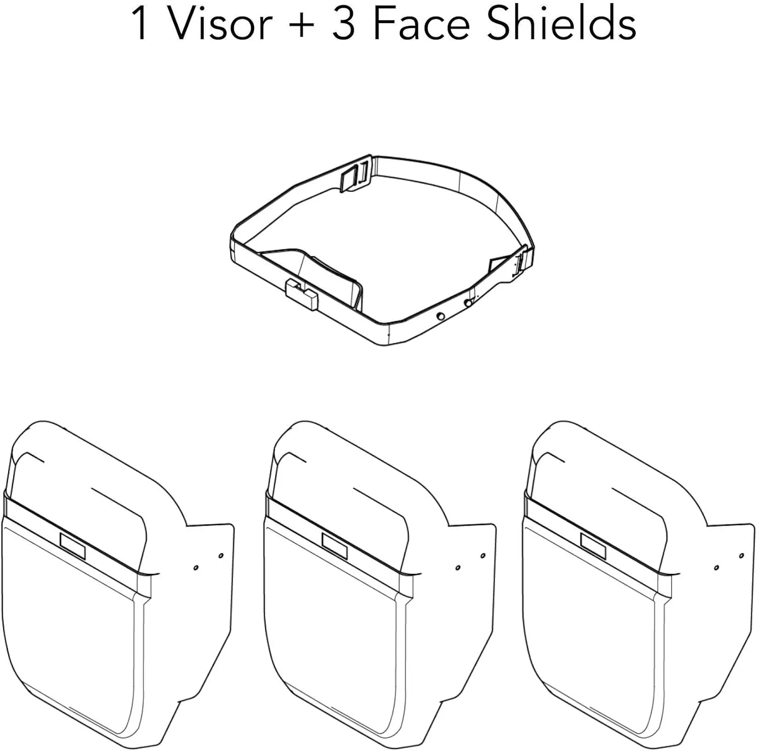 Safety Face Shield (1 Visor   3 Shields), Flat Design for Ultra Clear, Accurate Vision, Lightweight All-Day Comfort, Adjustable Elastic Band, For Men or Women, (Standard Size, Red)