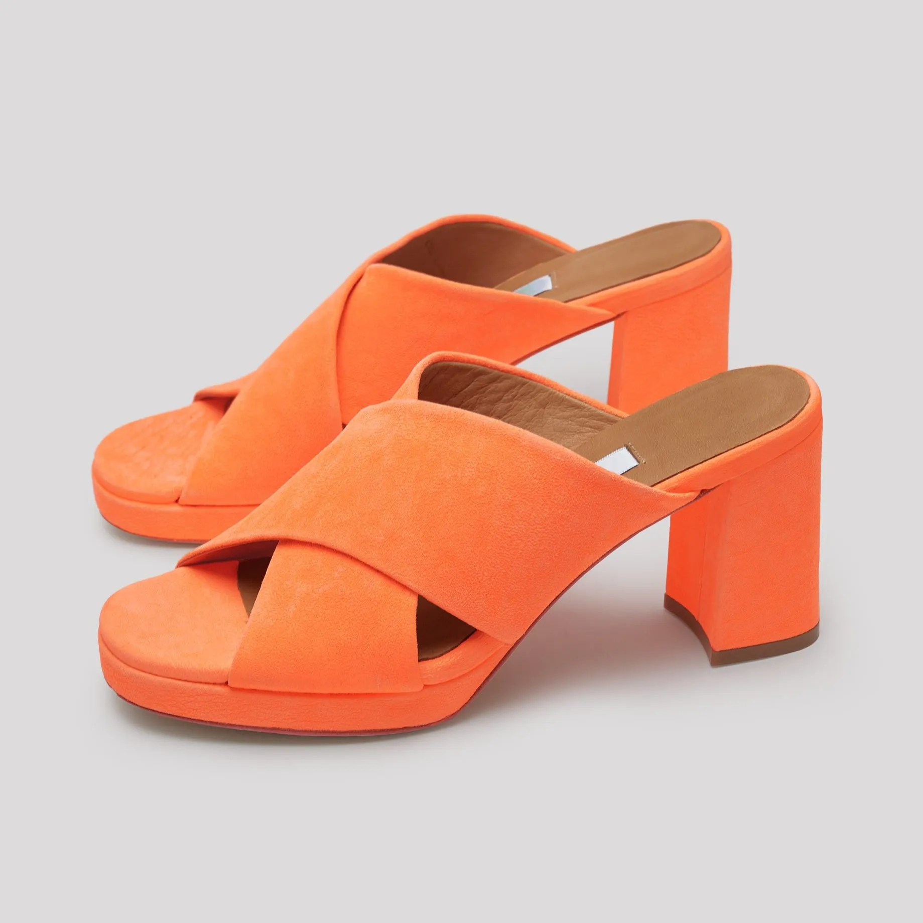 Sandals Artificial intelligence Leather Easy-to-use Neon Vila Orange