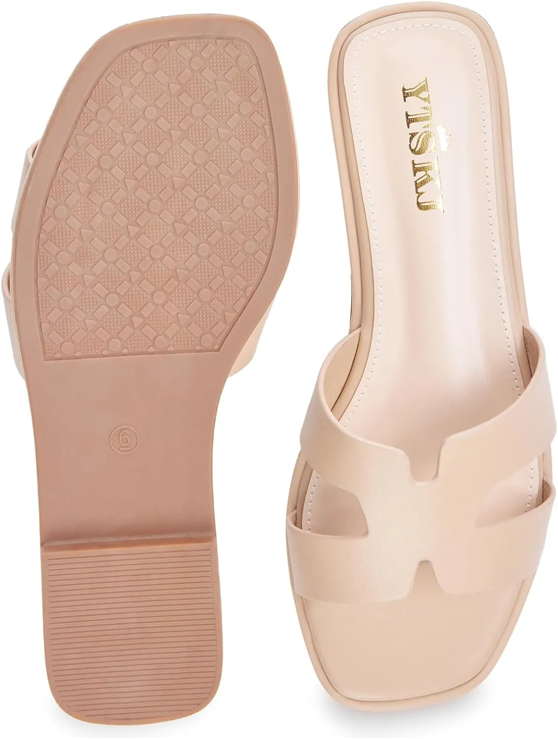 Sandals For Women 2025 Dressy Flat Slides Open Toe Sandals Comfortable Soft Leather Slides Slip On Ladies Casual Trendy Shoes