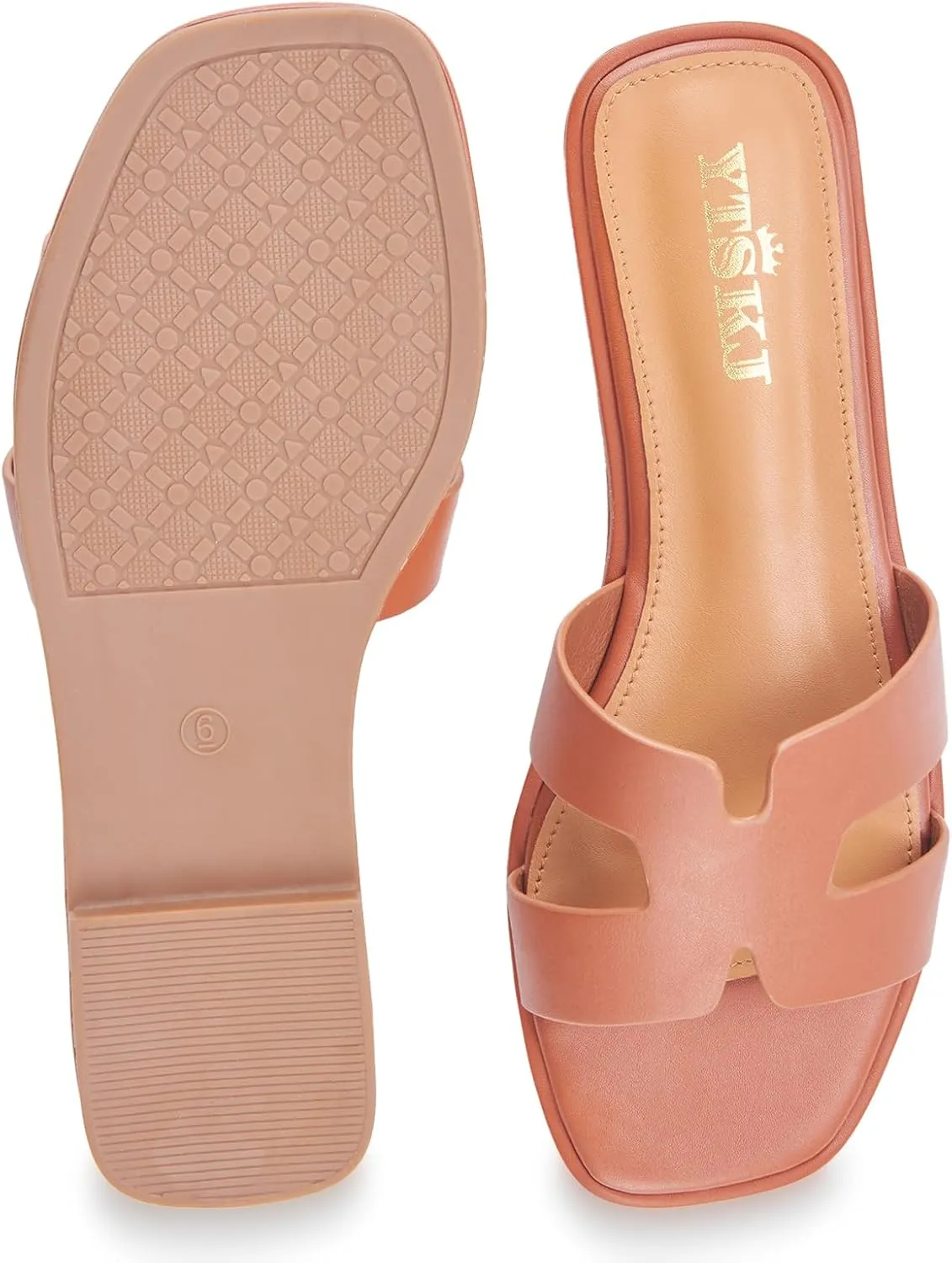 Sandals For Women 2025 Dressy Flat Slides Open Toe Sandals Comfortable Soft Leather Slides Slip On Ladies Casual Trendy Shoes