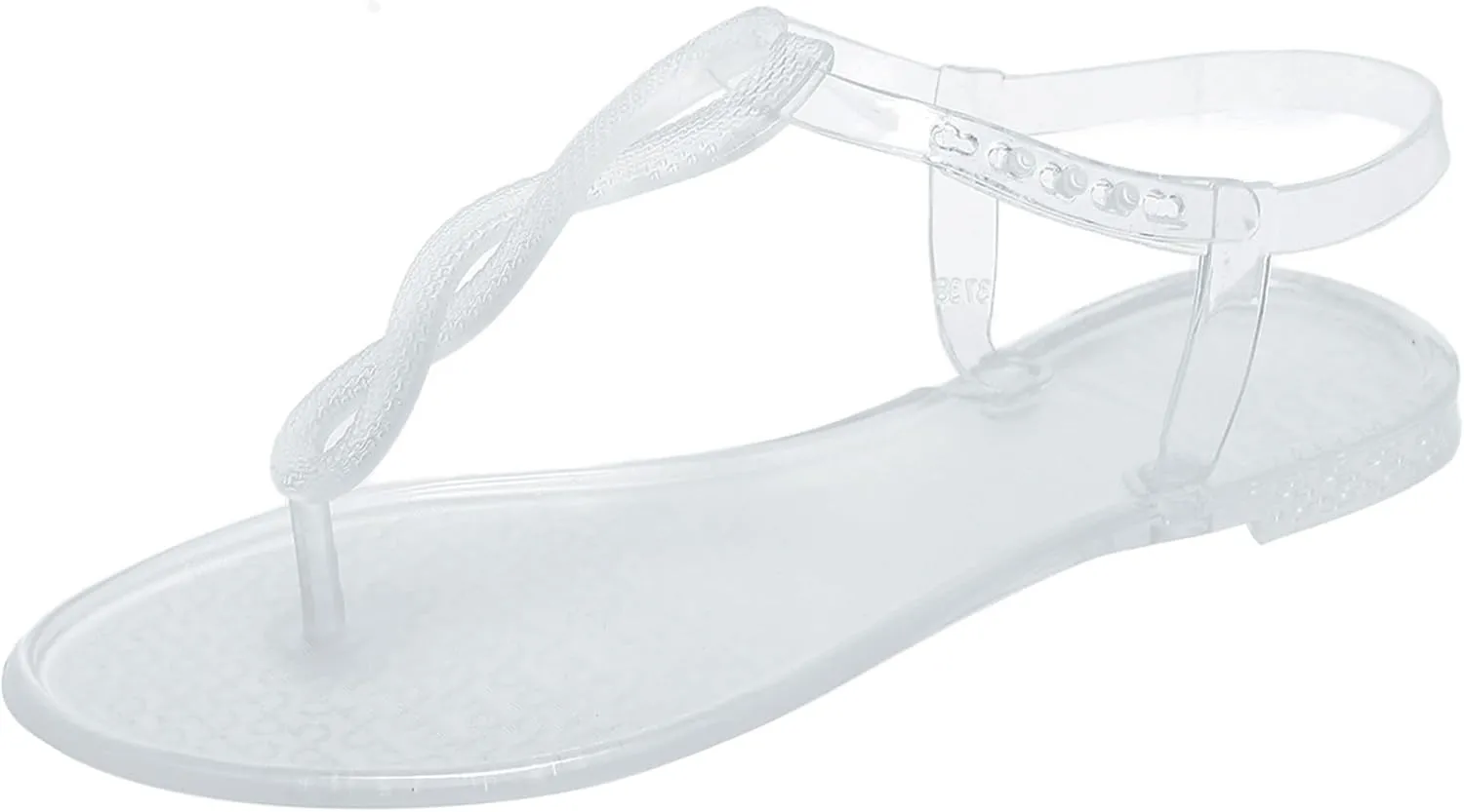 Sandals for Womens Thong Flip Flops Jelly Shoes Adjustable T-Strap Jellies Flats Clear Dress Slipper Summer Beach Slides Quick Dry Soft Slip On