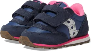 Saucony Kids Baby Jazz Hook & Loop Sneaker, Navy/Silver/Pink, 6.5 US Unisex Toddler