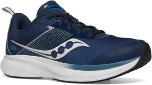 Saucony Ride Kidz Sneaker, Navy/Silver, 2.5 US Unisex Big Kid
