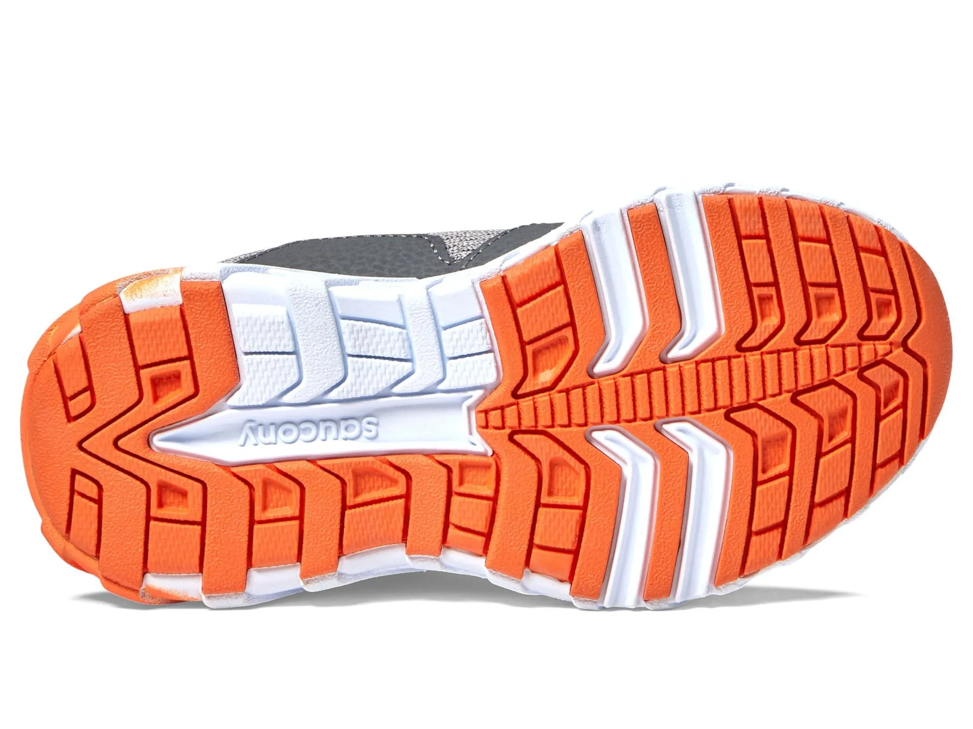 Saucony Wind 2.0 Sneaker, Grey/Orange, 1 Wide US Unisex Big_Kid