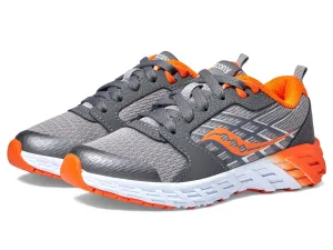 Saucony Wind 2.0 Sneaker, Grey/Orange, 1 Wide US Unisex Big_Kid