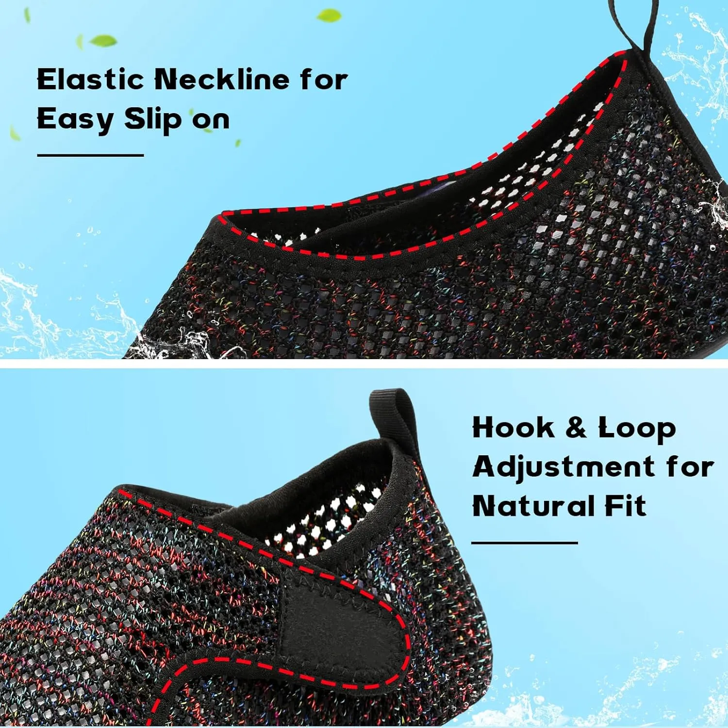 Scurtain Barefoot Water Shoes for Women Men Beach Swim Aqua Socks Summer Quick-Dry Sandals Slippers