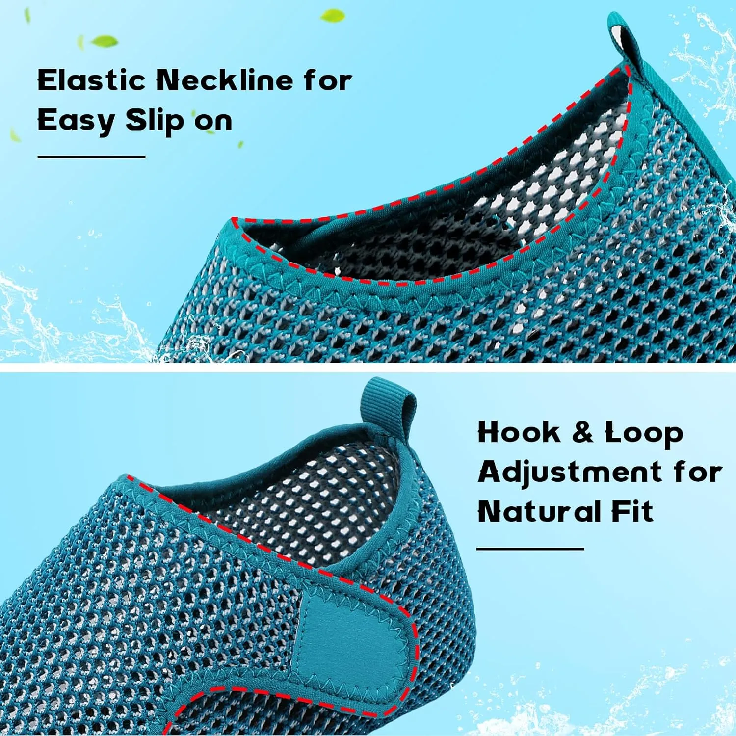 Scurtain Barefoot Water Shoes for Women Men Beach Swim Aqua Socks Summer Quick-Dry Sandals Slippers