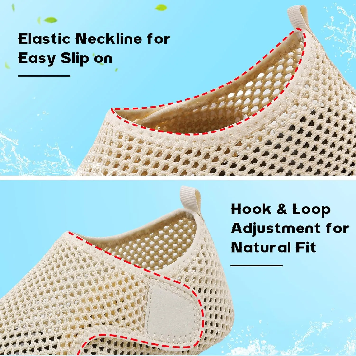 Scurtain Barefoot Water Shoes for Women Men Beach Swim Aqua Socks Summer Quick-Dry Sandals Slippers