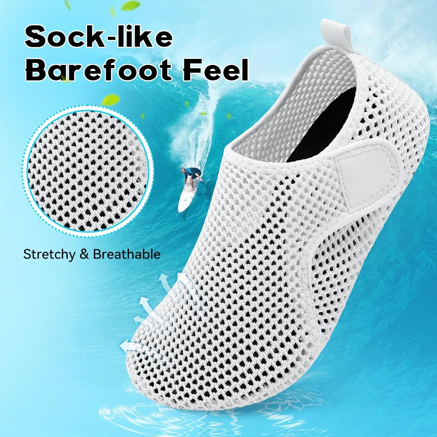 Scurtain Barefoot Water Shoes for Women Men Beach Swim Aqua Socks Summer Quick-Dry Sandals Slippers