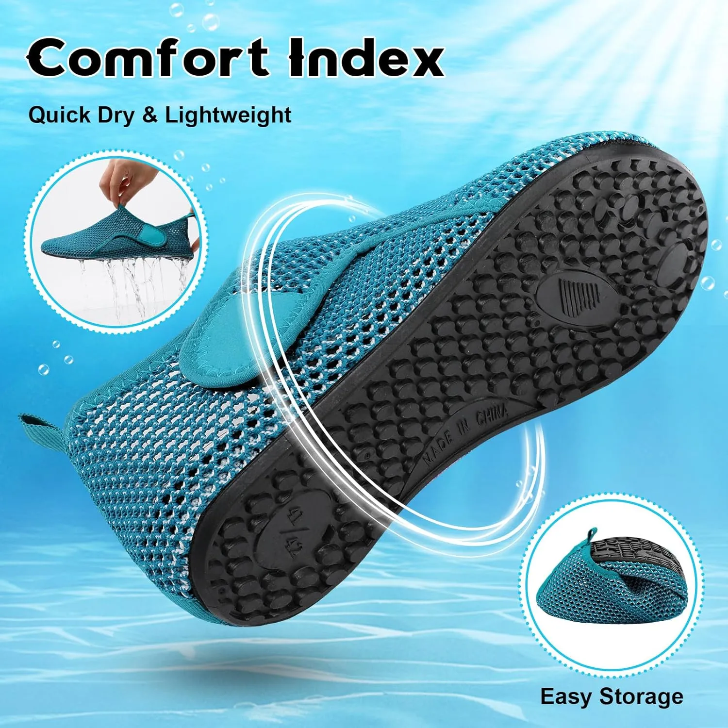 Scurtain Barefoot Water Shoes for Women Men Beach Swim Aqua Socks Summer Quick-Dry Sandals Slippers