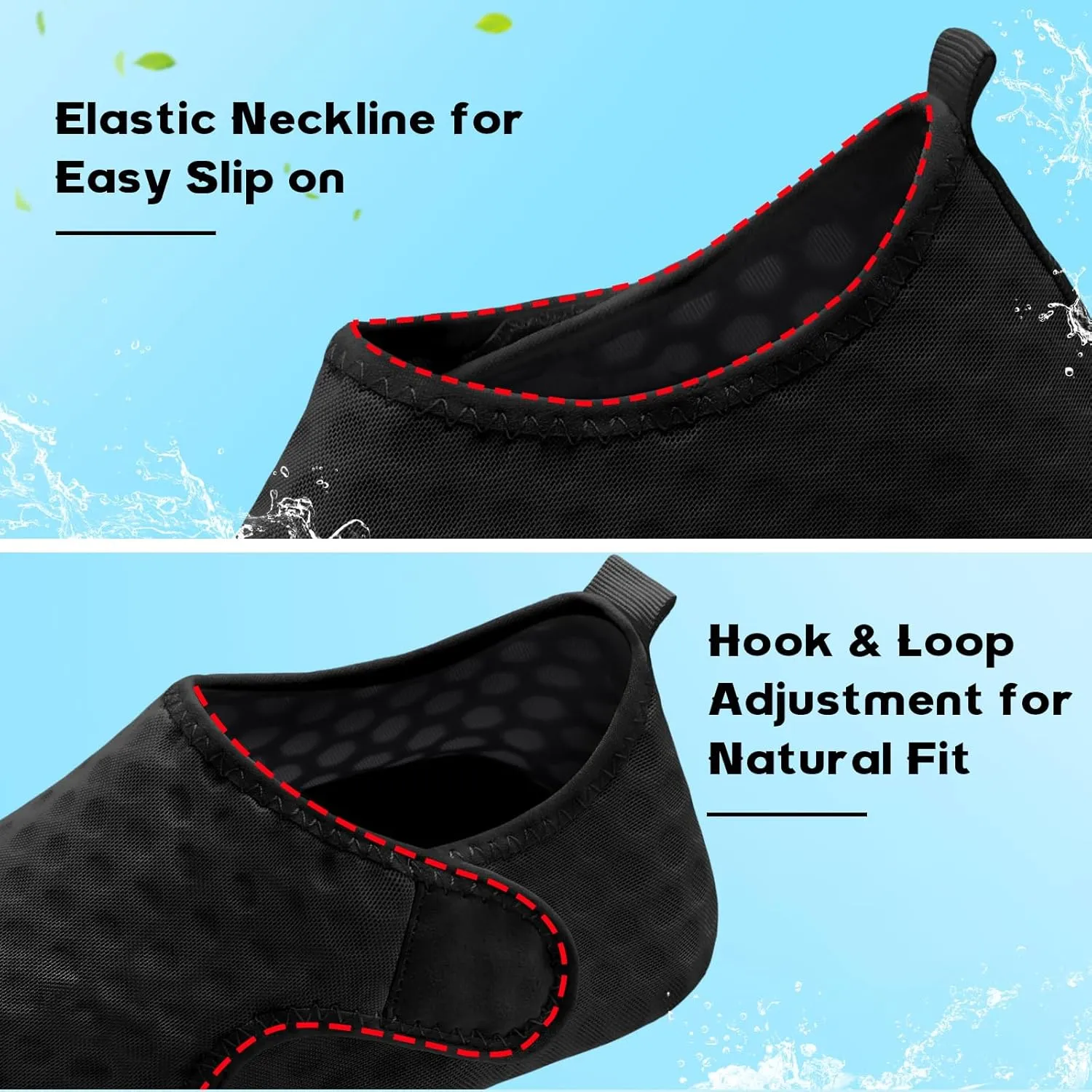 Scurtain Barefoot Water Shoes for Women Men Beach Swim Aqua Socks Summer Quick-Dry Sandals Slippers