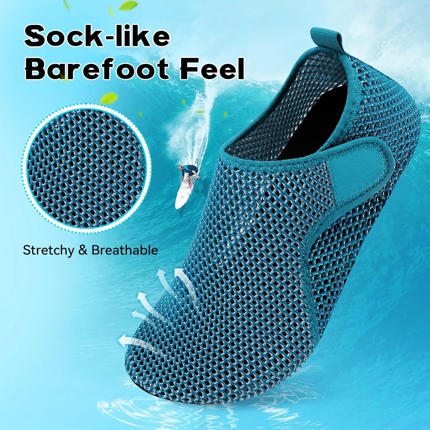 Scurtain Barefoot Water Shoes for Women Men Beach Swim Aqua Socks Summer Quick-Dry Sandals Slippers