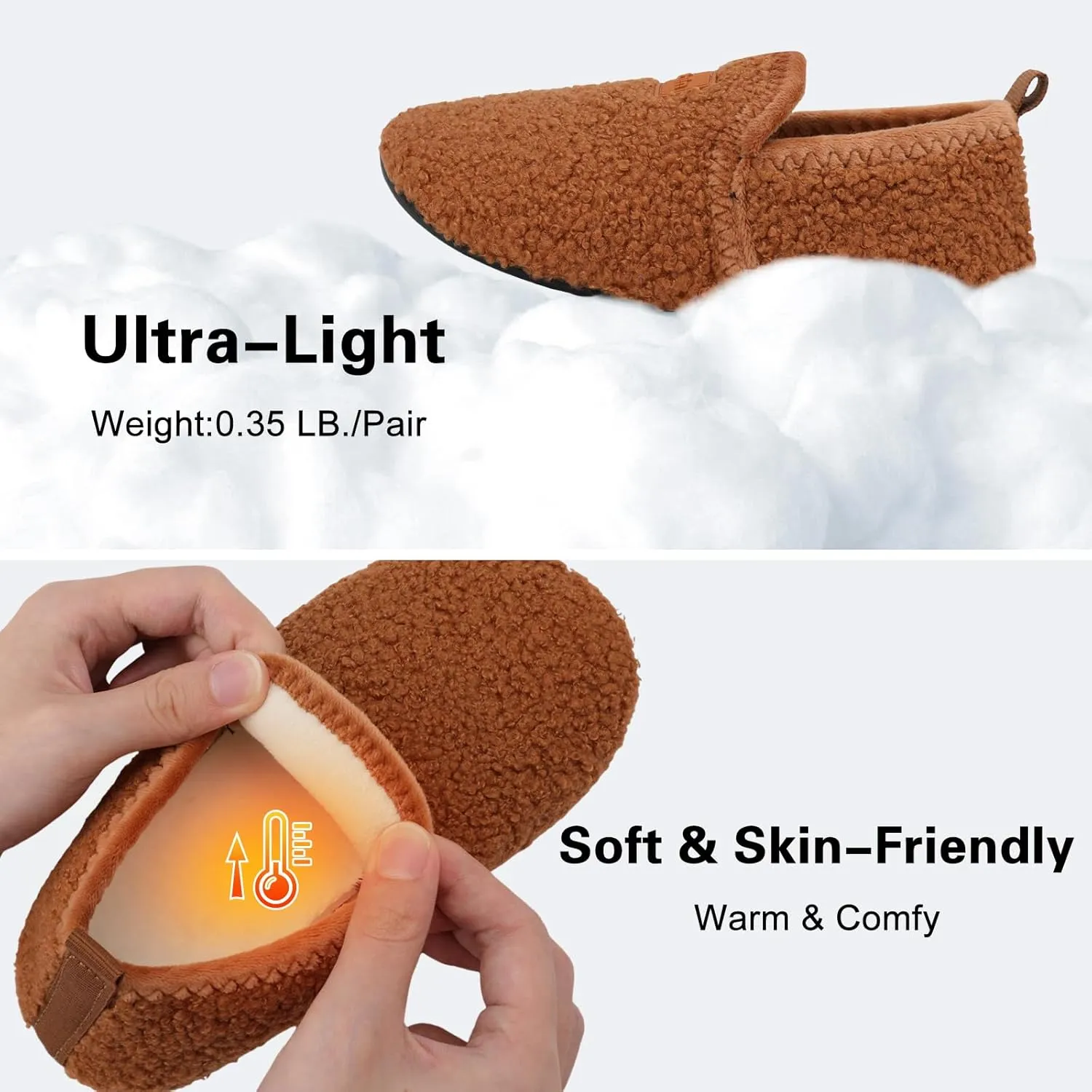 Scurtain Unisex Big Kids Little Kids Slippers Socks Artificial Woolen Slippers with Non-slip Rubber Sole for Big Boys Girls Little Boys Girls