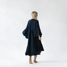 Seaside  tones linen  sea dress in navy  sale