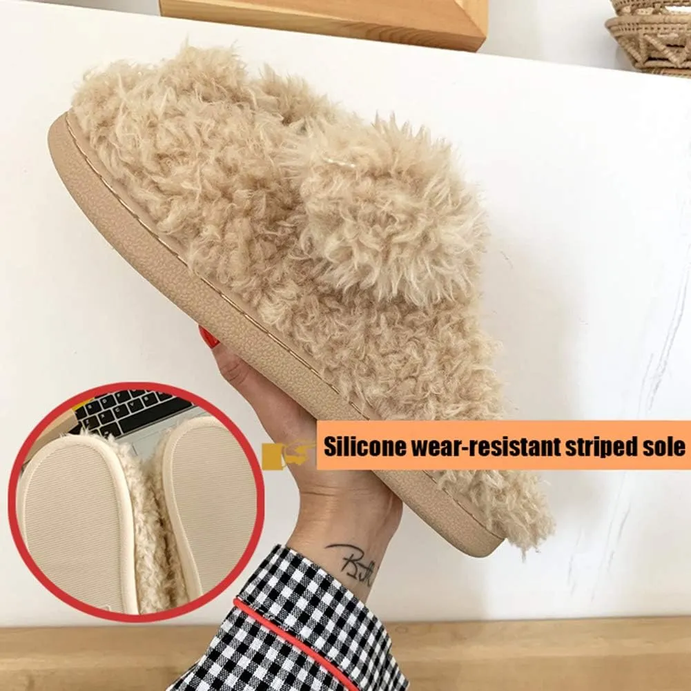 SGVAHY Slippers for Women Fuzzy Cute Slippers Indoor and Outdoor Slippers Teddy Dog Non-Slip Sole Cool Funny House Shoes Washable Slippers for Girls Teens Spring Autumn Winter (Teddy White, 7-8)