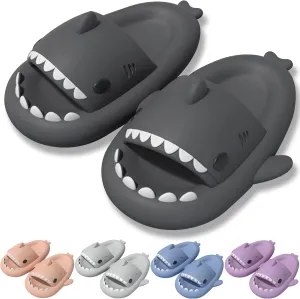 Shark Slides for Kids, Cute Non-Slip Thick Sole Cloud Slippers, Quick Dry Comfy Slippers
