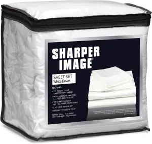 Sharper Image Salisbury Industries Stationary Wire Shelving Unit Down Filled Flat Sheet, White, Queen