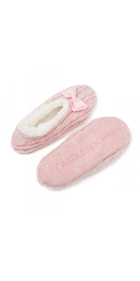 Sherpa Lined Slipper Sock - Pink