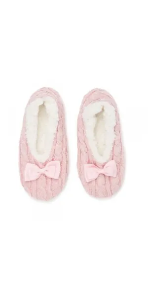 Sherpa Lined Slipper Sock - Pink