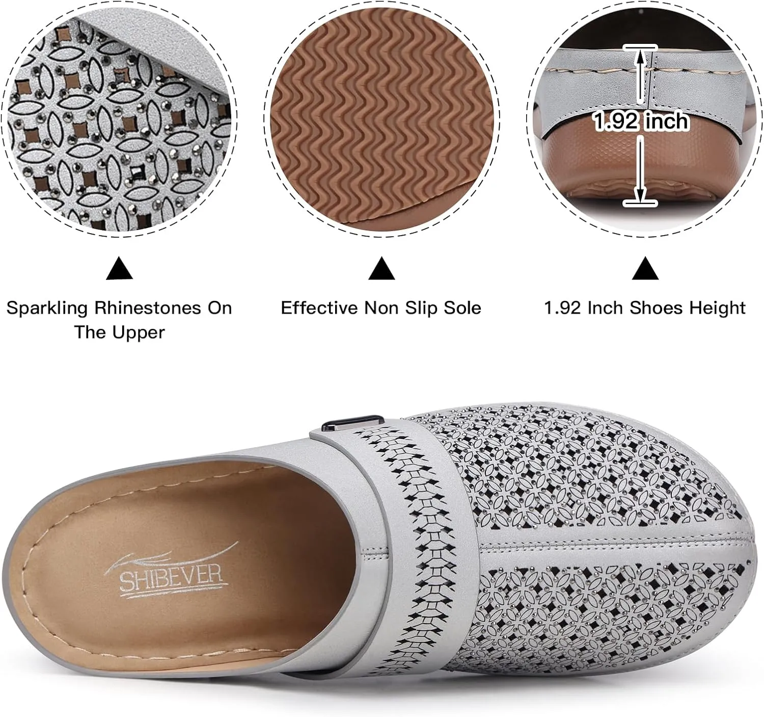 SHIBEVER Clogs for Women Mules Slip-on: Closed Toe Clog - Summer Comfortable Mule