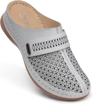 SHIBEVER Clogs for Women Mules Slip-on: Closed Toe Clog - Summer Comfortable Mule