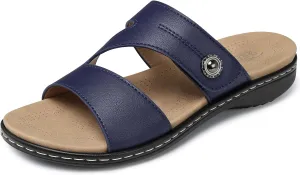 SHIBEVER Flat Sandals For Women Dressy: Comfortable Summer - Slip On Arch Support Flats Sandal