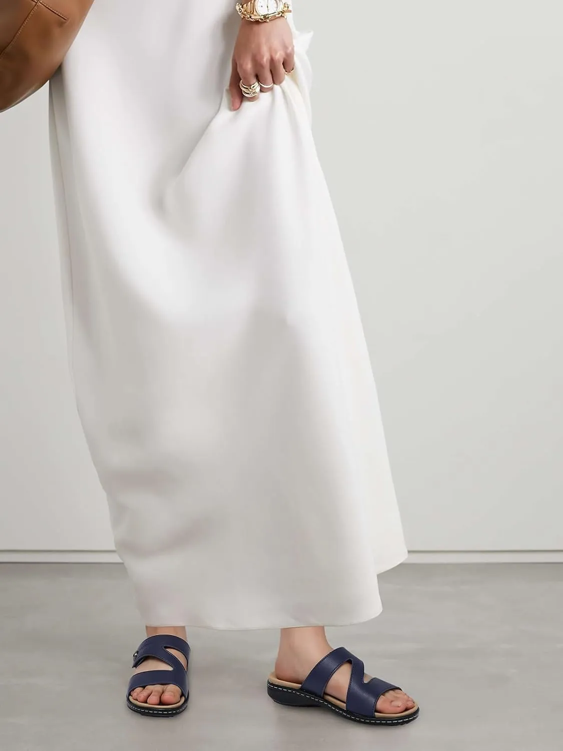SHIBEVER Flat Sandals For Women Dressy: Comfortable Summer - Slip On Arch Support Flats Sandal