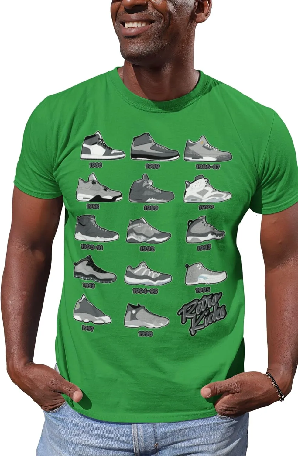 Shirt to Match Cool Grey Jordan Retro 1 2 3 4 5 6 7 8 9 10 11 12 13 Sneakers, Men's Tee to Match Jordans
