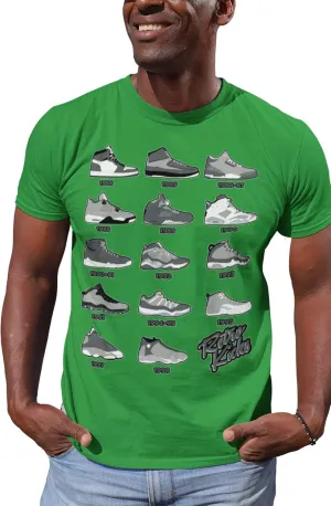 Shirt to Match Cool Grey Jordan Retro 1 2 3 4 5 6 7 8 9 10 11 12 13 Sneakers, Men's Tee to Match Jordans