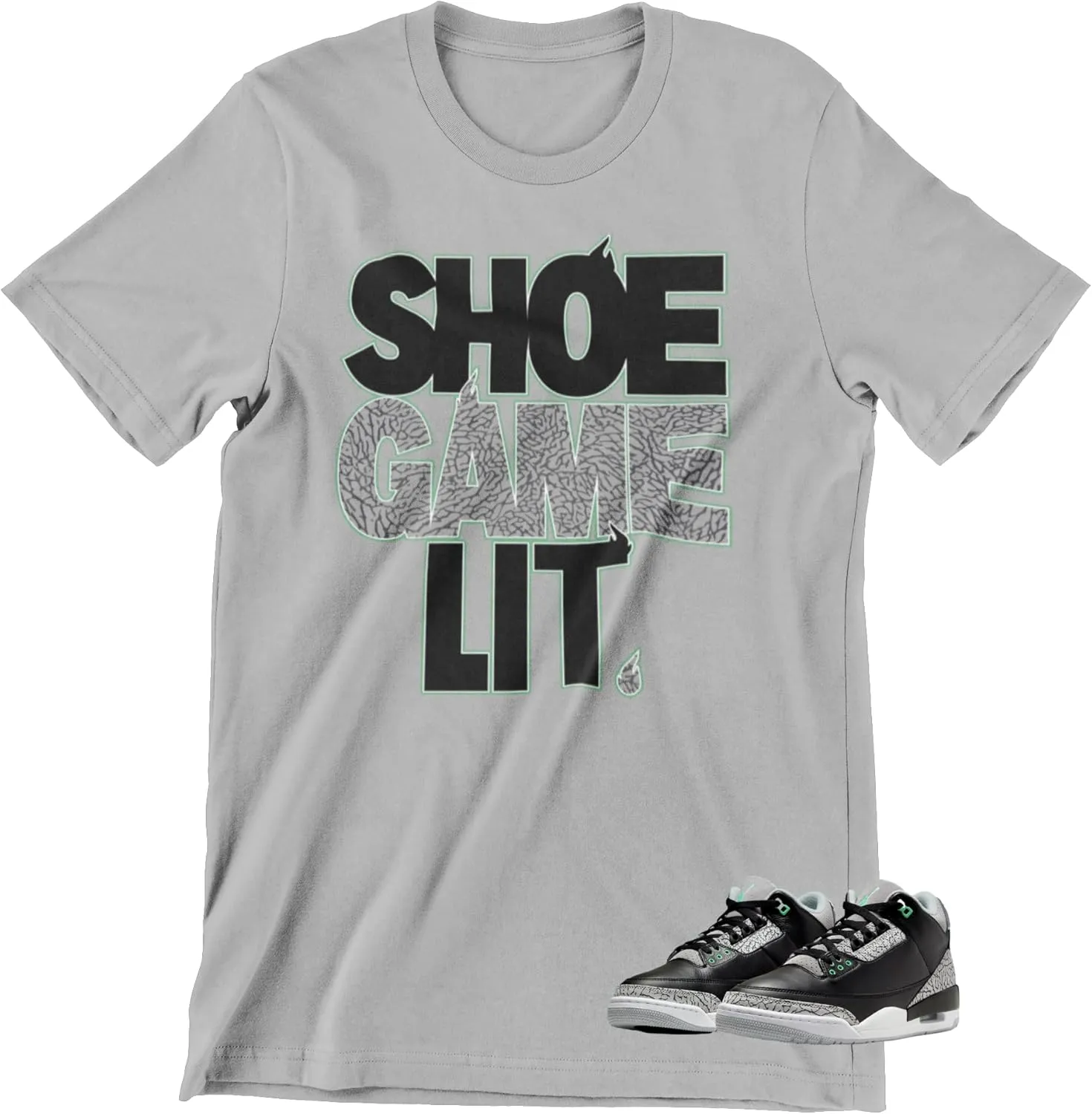 Shirt to Match Jordan 3 Green Glow Sneakers, Men's Graphic Tee.