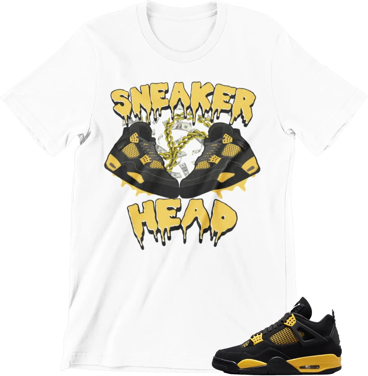 Shirt to Match Jordans Sneaker Head J4 Men's Tee, Streetwear Tshirts