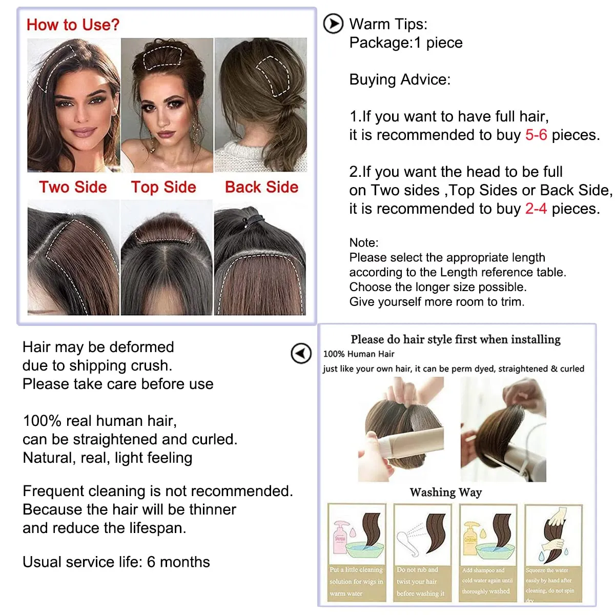 Short Clip In Human Hair Extensions for Women with Short Hair/Thinning Hair,add Extra Hair Volume Natural Straight Invisible Lady Parts Frontal Bangs Toppers 12 Inch #24 Natural Blonde