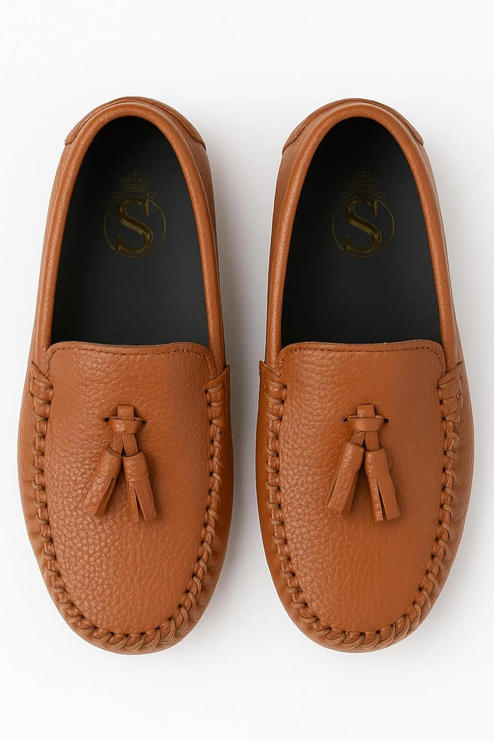SIRRI Boys Tassel Loafers - Classic Moccasin Flat Shoes for Wedding, Communion & Casual Wear