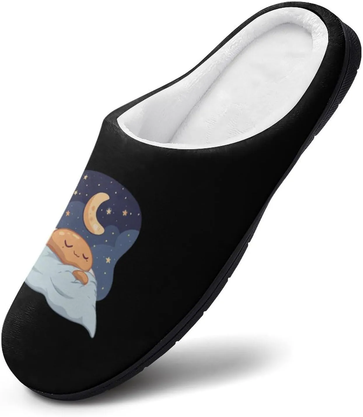 Sleeping Cocoa Chocolate Beans Men's Cotton Slippers Washable Home Slippers Lightweight Closed Toe House Slip On Shoes