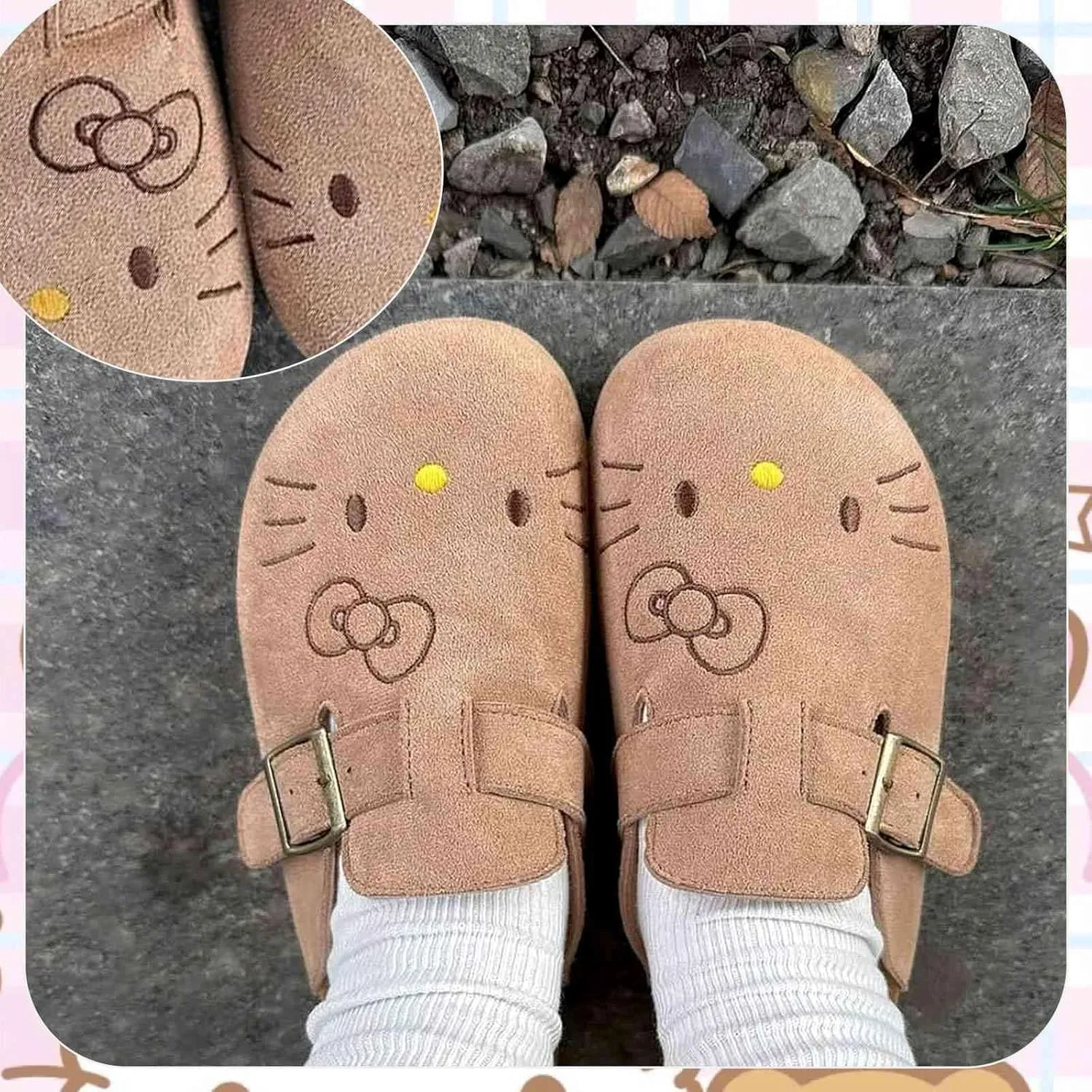 Slippers for Women Cartoon Suede Clogs Non-Slip House Shoes for Indoor Outdoor Cute Cozy Slipper