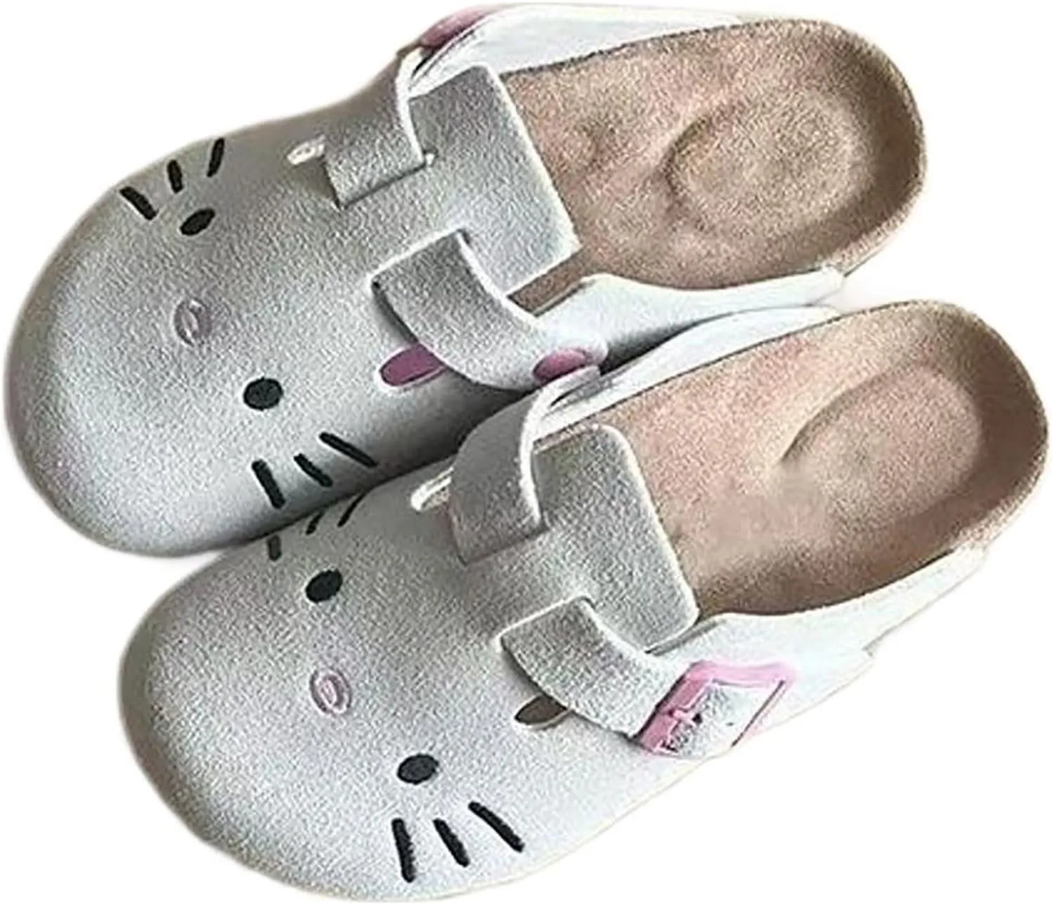 Slippers for Women Cartoon Suede Clogs Non-Slip House Shoes for Indoor Outdoor Cute Cozy Slipper