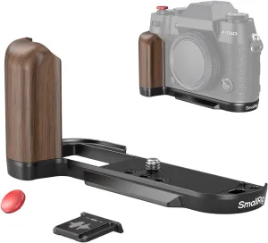 SMALLRIG X-T50 Handgrip, Wooden L-Shape Grip for FUJIFILM X-T50 Camera, Built-in Quick Release Plate for Arca, with Shutter Button and Hot Shoe Cover, Black - 4784