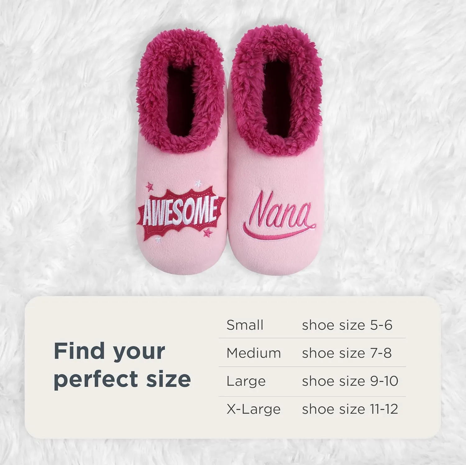 Snoozies Pairable Slipper Socks - Funny House Slippers for Women, Non-Slip Fuzzy Slipper Socks