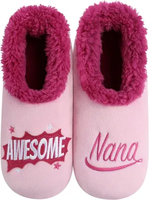 Snoozies Pairable Slipper Socks - Funny House Slippers for Women, Non-Slip Fuzzy Slipper Socks