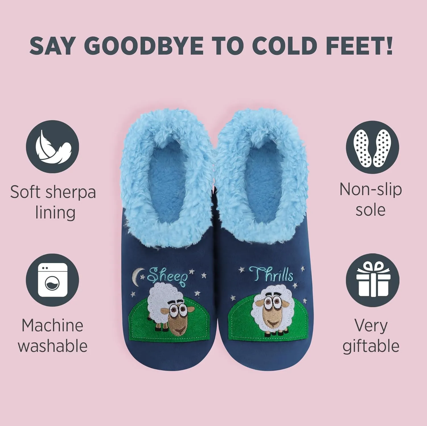 Snoozies Pairable Slipper Socks - Slippers for Women, Non-Slip Fuzzy Slipper Socks