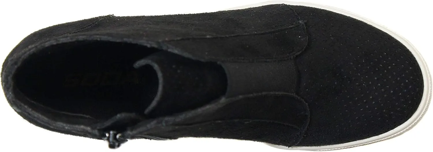 Soda Pointer - Mid Ankle Platform Sneaker w/Hidden Wedge and Side Zipper
