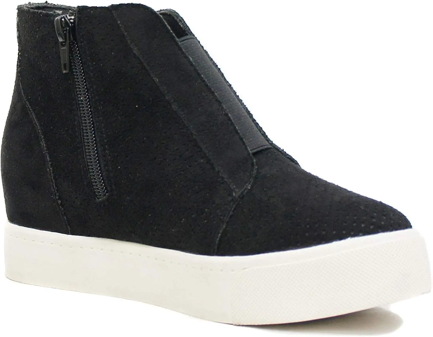 Soda Pointer - Mid Ankle Platform Sneaker w/Hidden Wedge and Side Zipper