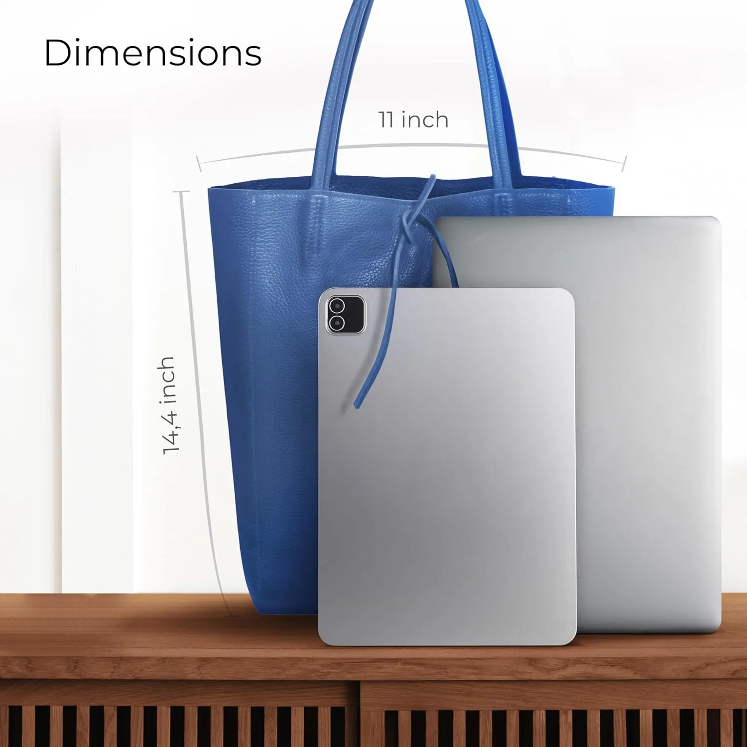 Soft Italian Genuine Calf Leather Tote Bag | Unstructured Unlined Shopper with Zipper, Inside Pocket & Flat Base