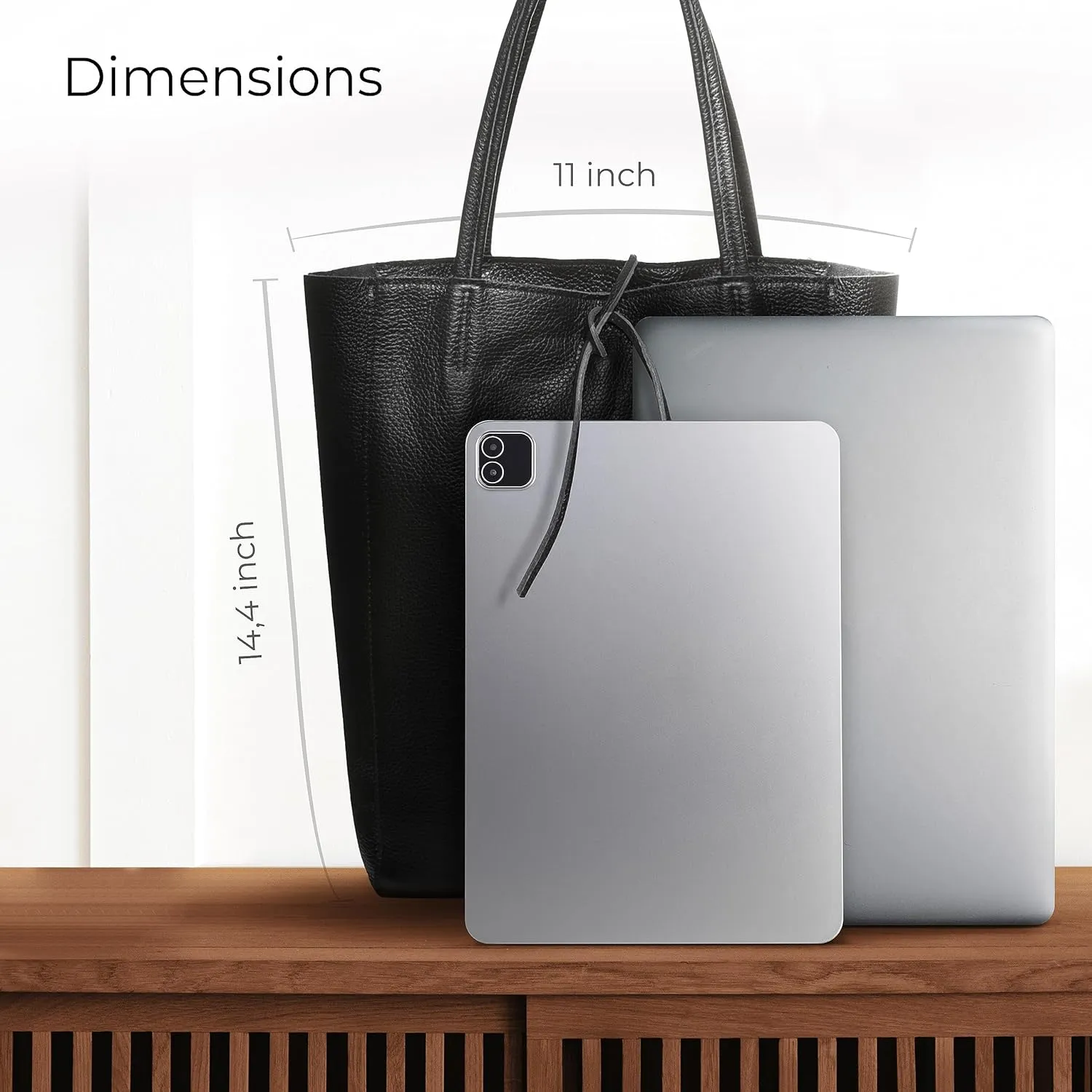Soft Italian Genuine Calf Leather Tote Bag | Unstructured Unlined Shopper with Zipper, Inside Pocket & Flat Base